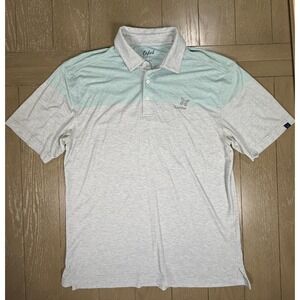 Kapalua Golf Polo Shirt Mens Large Gray Mint Green Colorblock Oxford Preppy
